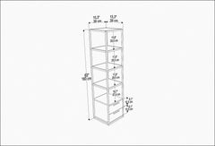 Étagère bibliothèque à 2 tiroirs Fefu L39xH160cm Métal Or et Bois Blanc