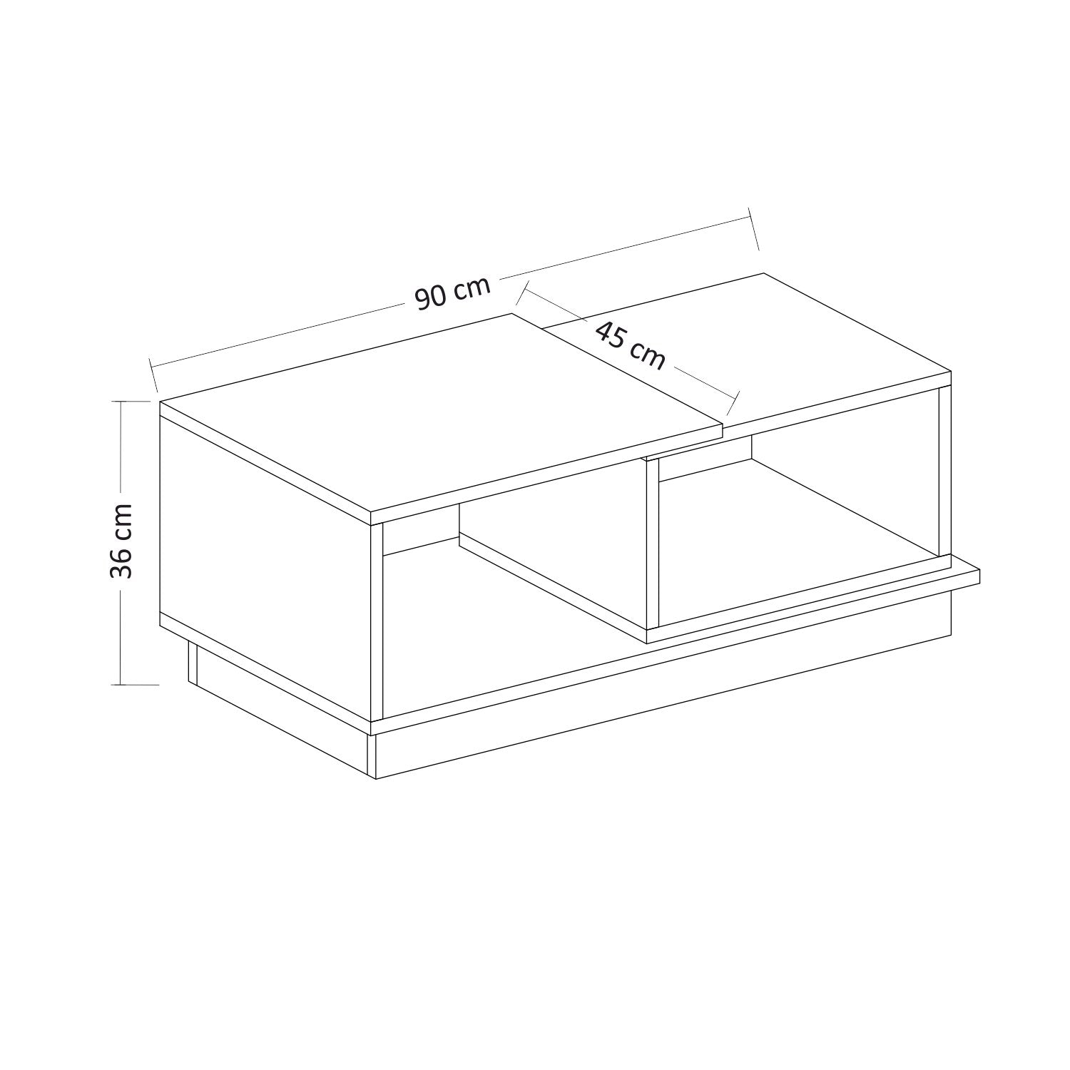 Ensemble meuble TV et table basse Brazos Bois et Anthracite