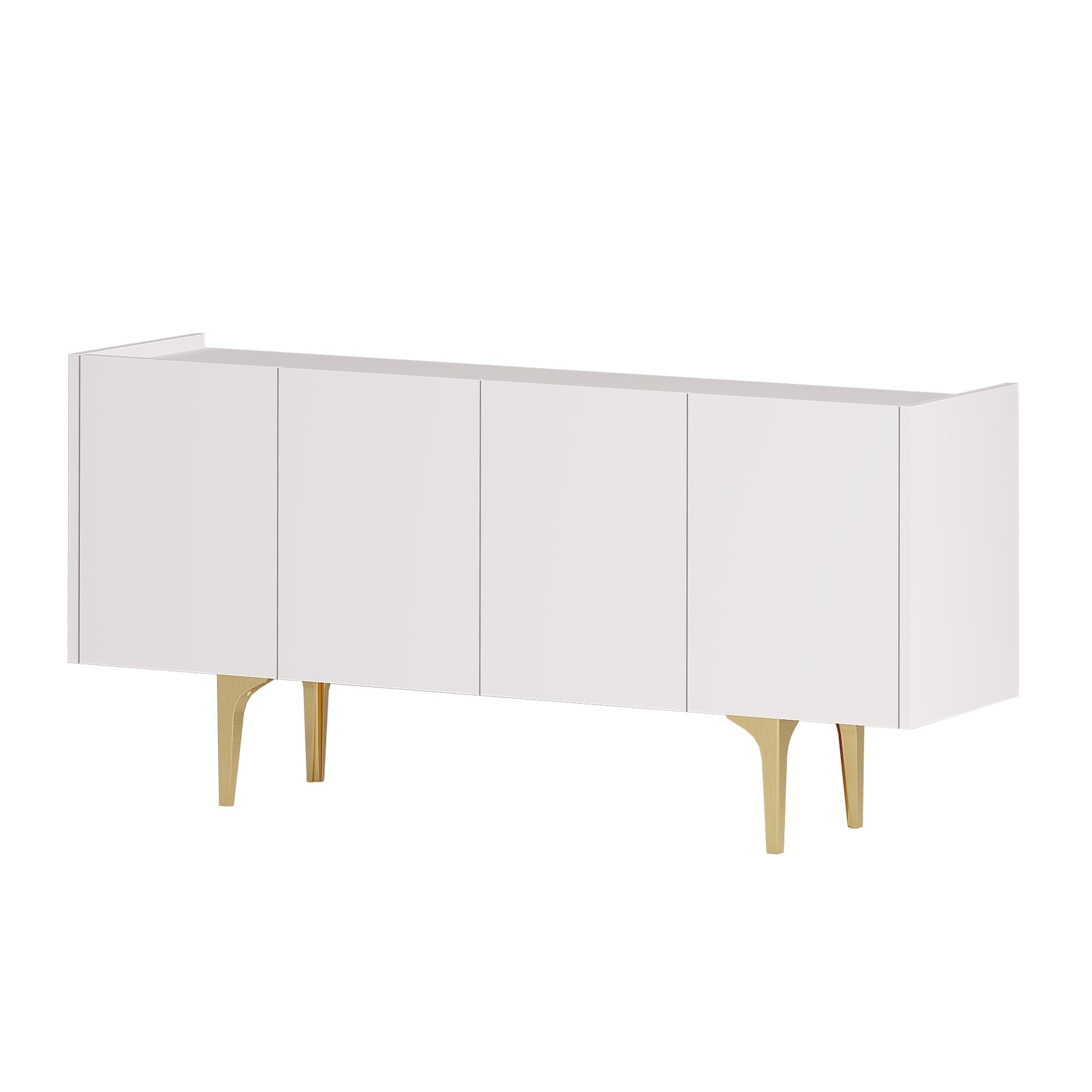 Buffet design 4 portes battantes Celina L120cm Blanc Or