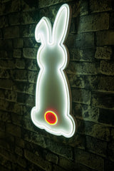 Décoration murale Ludica Lapin Néon LED Blanc et Rouge