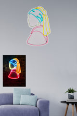 Décoration murale Ludica La Jeune fille à la perle Néon LED Multicolore