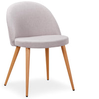Lot de 6 chaises scandinaves en tissu gris clair