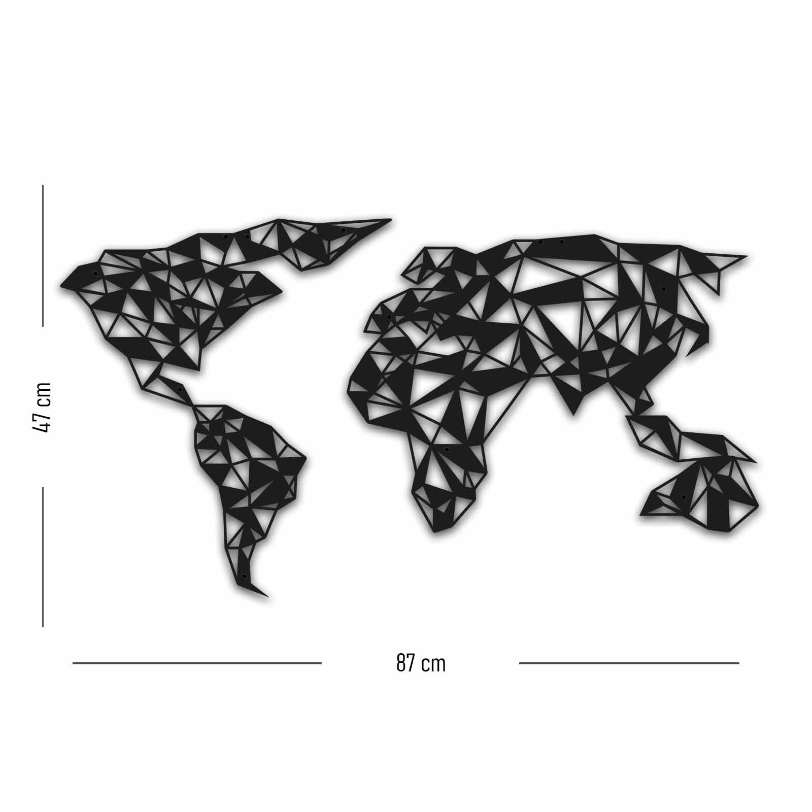 Décoration murale mappemonde Alcote L87xH47cm Métal Noir