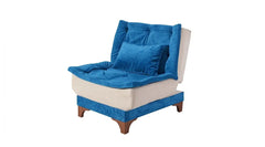 Chaise / Fauteuil convertible Lefkada Tissu Blanc crème et Bleu