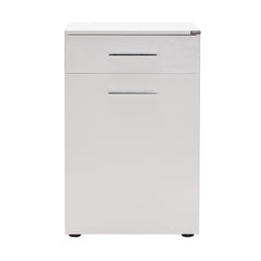 Meuble de salle de bain 1 tiroir et 1 porte basculante Nissaki L52xH83cm Blanc