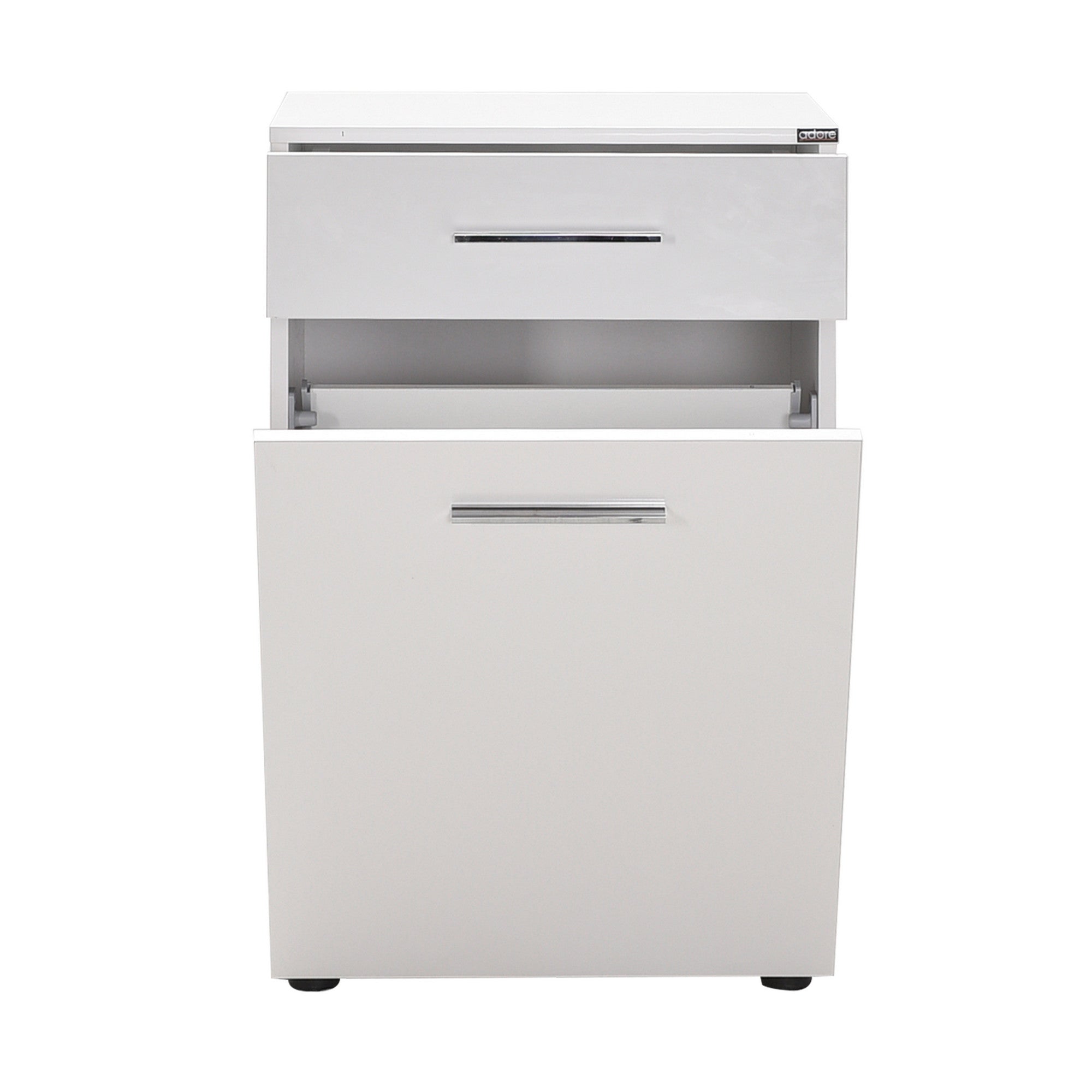 Meuble de salle de bain 1 tiroir et 1 porte basculante Nissaki L52xH83cm Blanc