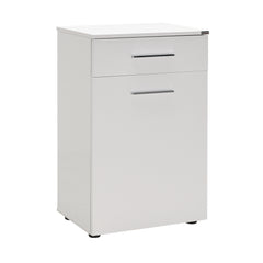 Meuble de salle de bain 1 tiroir et 1 porte basculante Nissaki L52xH83cm Blanc