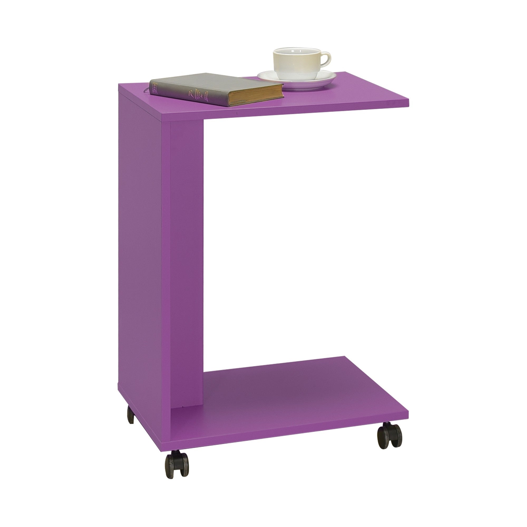 Bout de canapé mobile à roulettes capela H65cm Violet