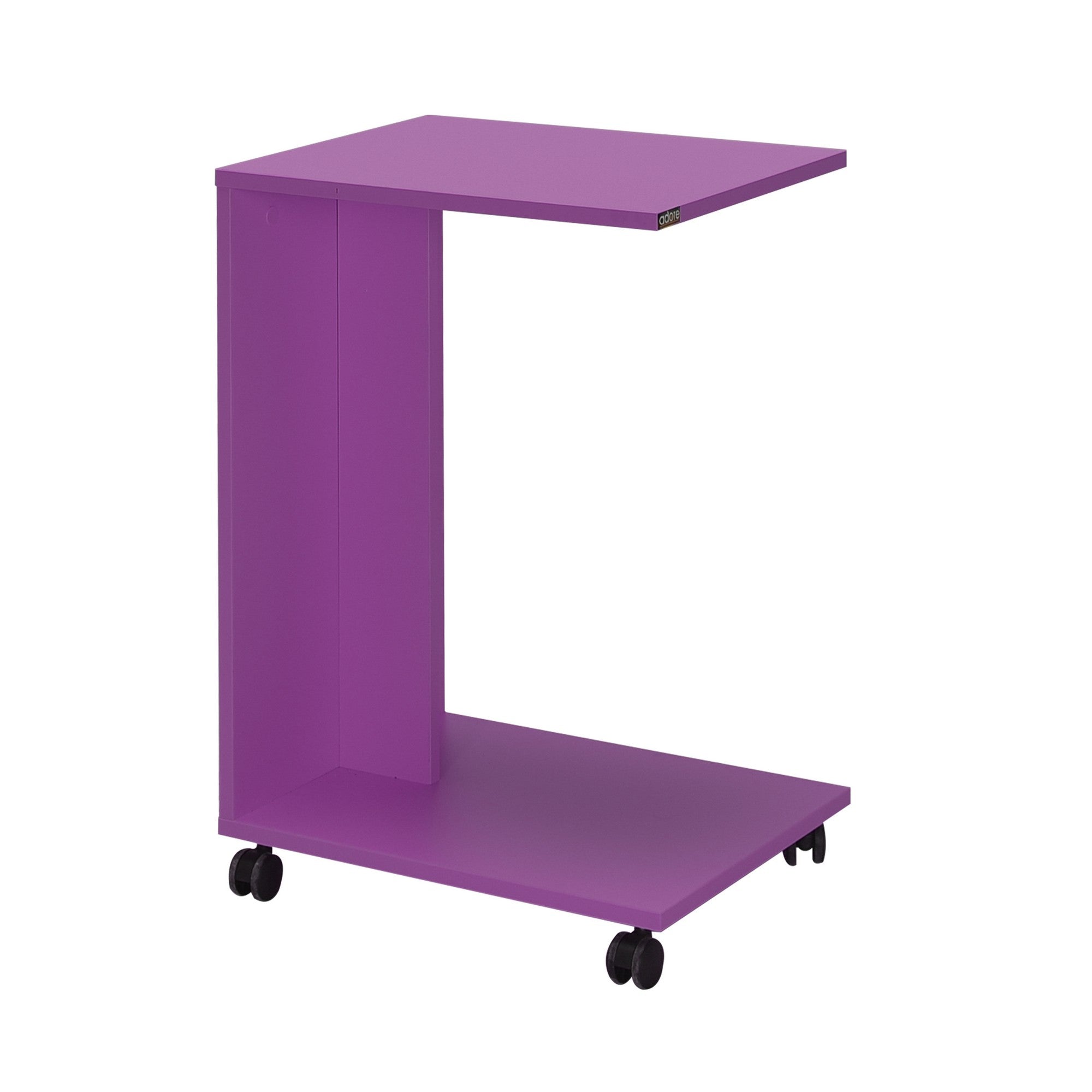 Bout de canapé mobile à roulettes capela H65cm Violet