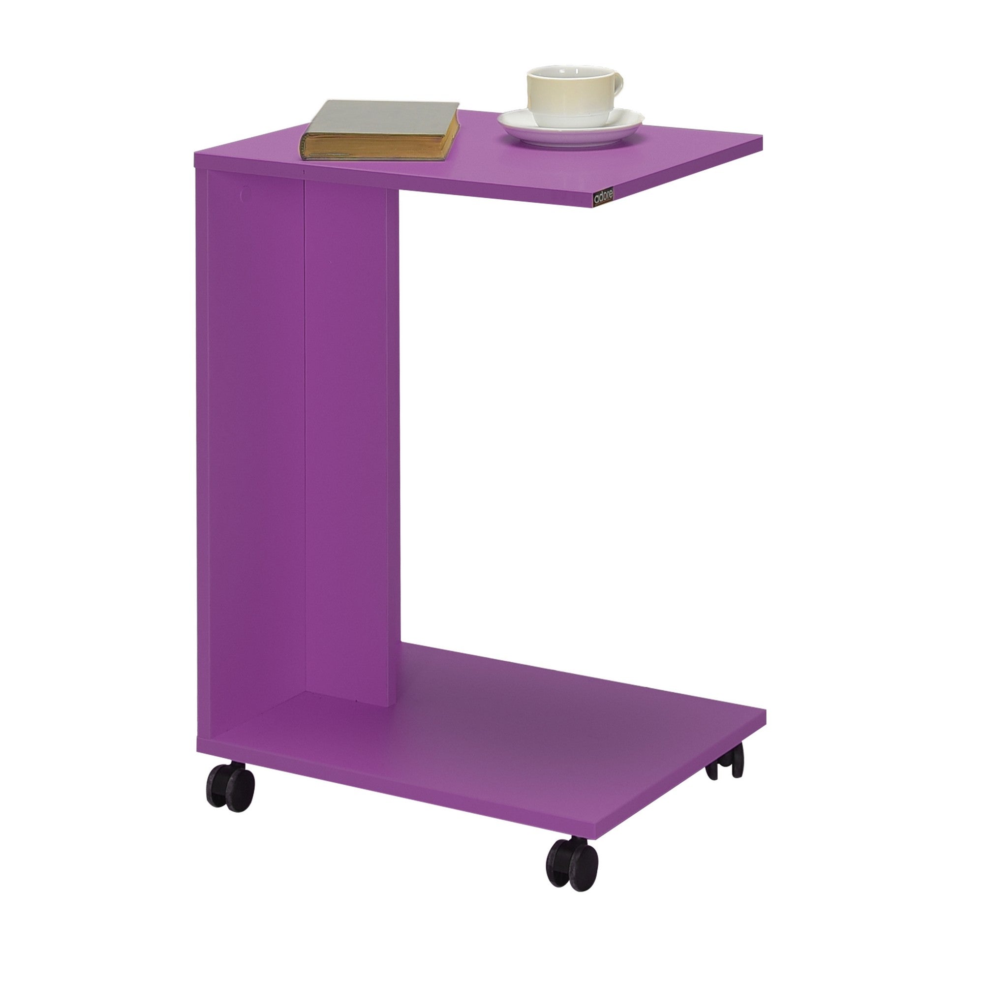 Bout de canapé mobile à roulettes capela H65cm Violet