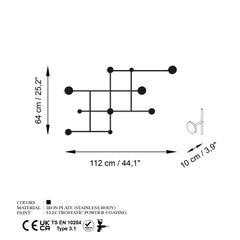 Patère décoratif Warce L112cm Métal Noir