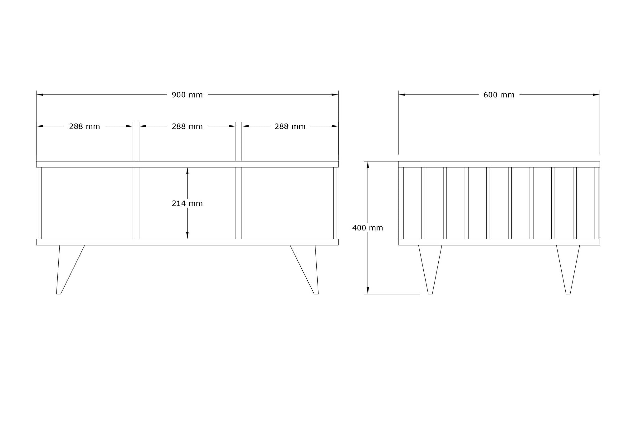 Table basse Rodas 90x60cm Blanc et Noir