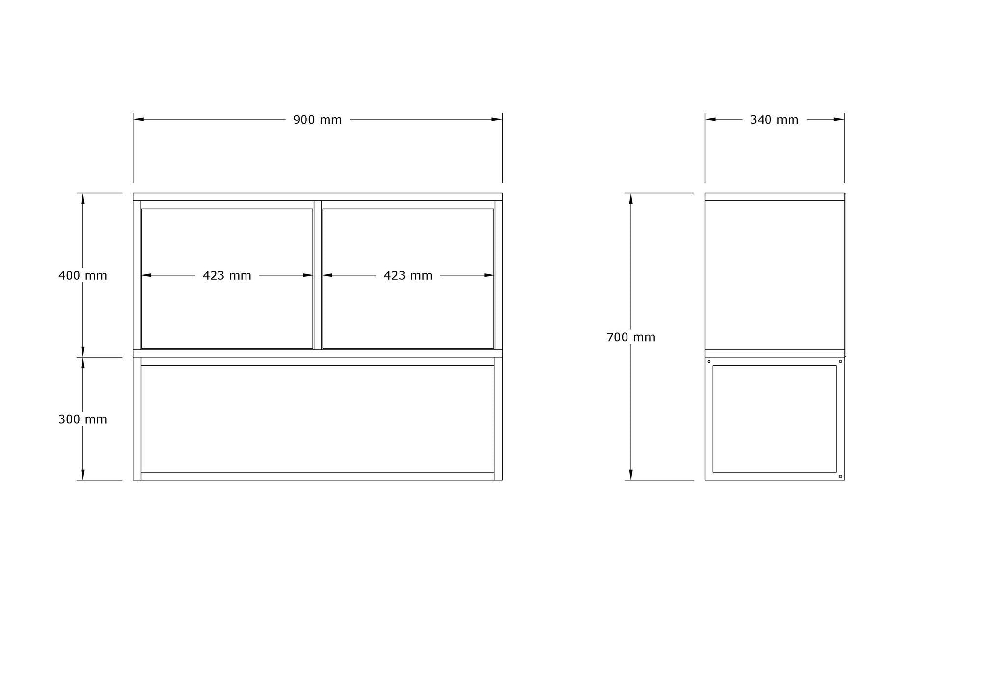 Buffet moderne 2 portes Zinette L90cm Effet marbre Blanc et Or