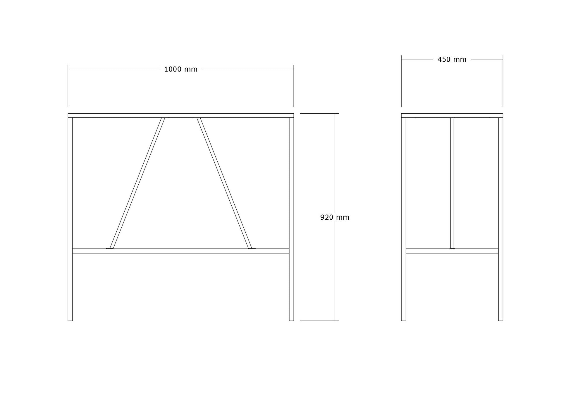 Ensemble table et 2 chaises de bar style industriel Nepia Métal Noir et Chêne clair