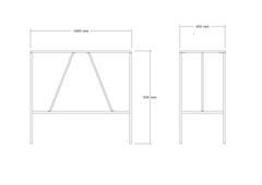 Ensemble table et 2 chaises de bar style industriel Nepia Métal Noir et Chêne clair