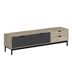 Meuble Tv design 2 tiroirs et 2 portes Mariva L180cm Beige et Anthracite