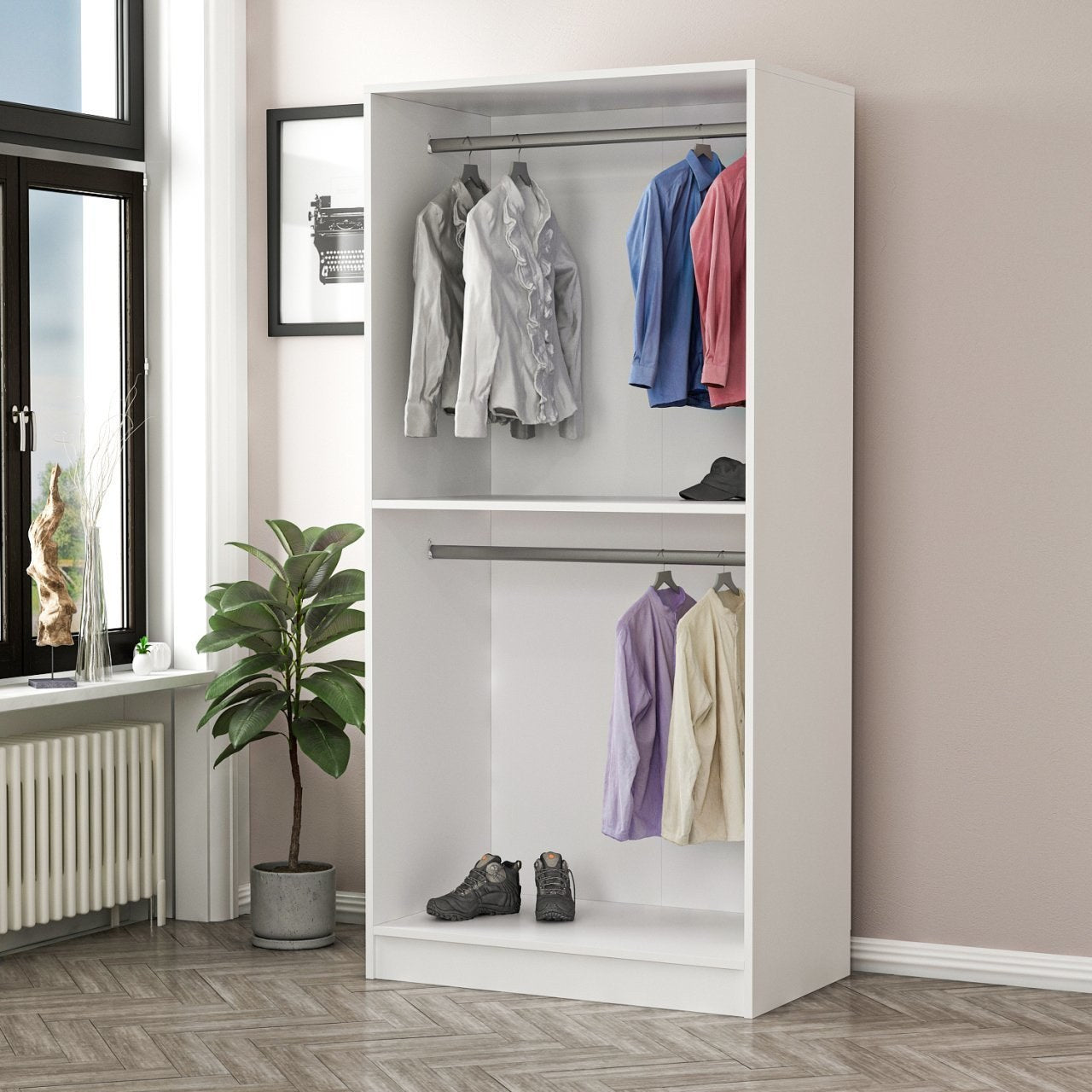 Armoire 2 portes Parai L90xH210cm Blanc