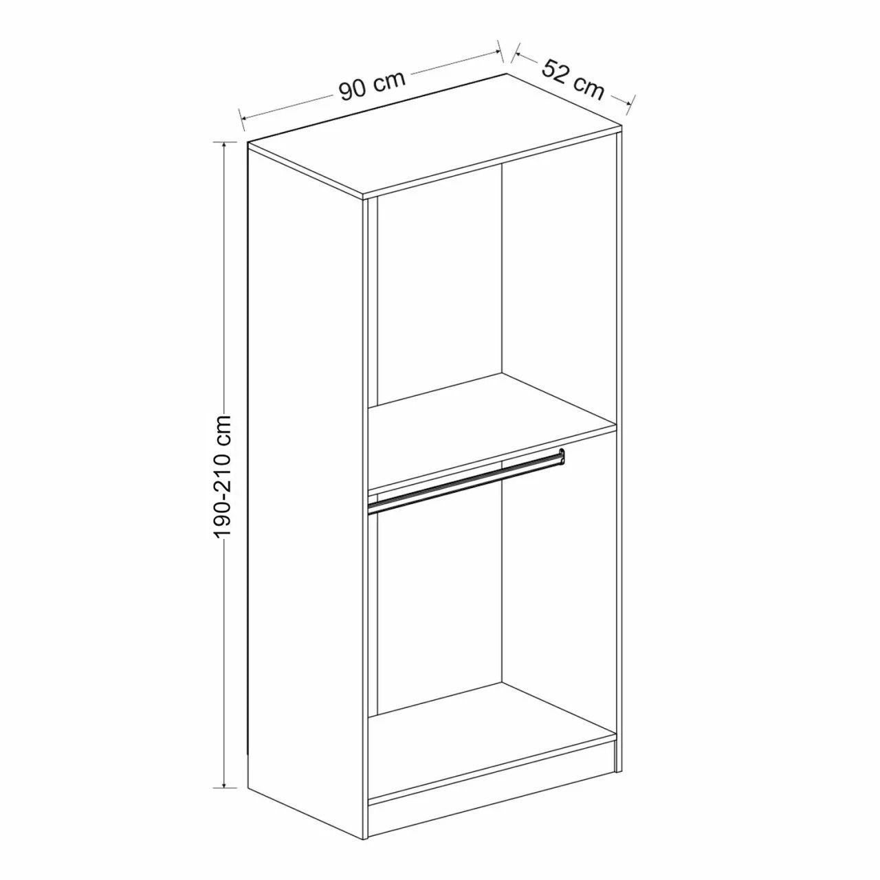 Armoire 2 portes et 6 miroirs Parai L90xH210cm Blanc