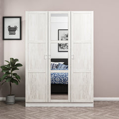 Armoire 3 portes et 3 miroirs Parai L135xH190cm Blanc