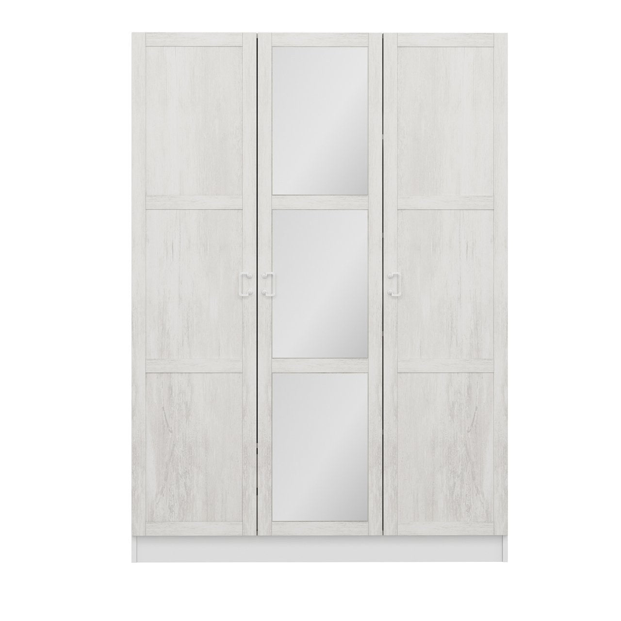 Armoire 3 portes et 3 miroirs Parai L135xH210cm Blanc