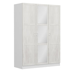 Armoire 3 portes et 3 miroirs Parai L135xH210cm Blanc