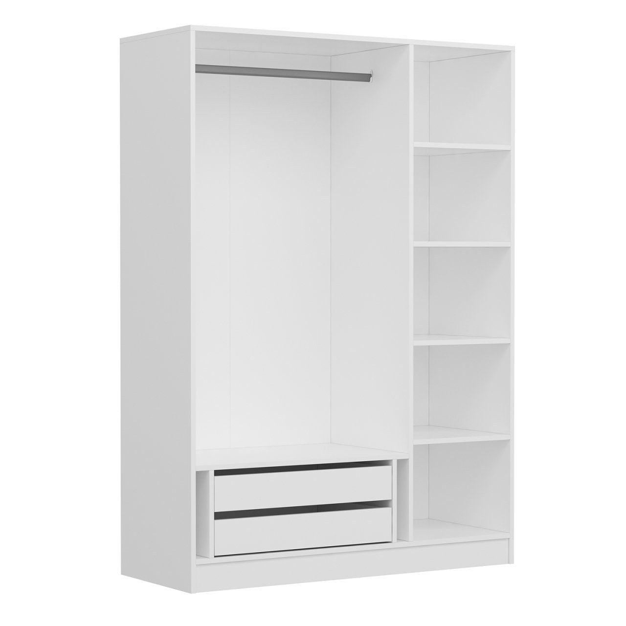 Armoire 3 portes et 3 miroirs Parai L135xH210cm Blanc