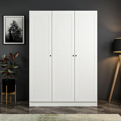 Armoire 3 portes Kuta L135xH190cm Bois Blanc