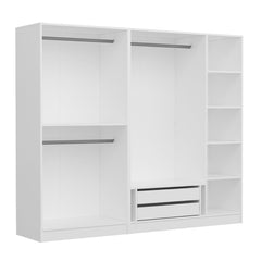 Armoire 5 portes et 9 miroirs modèle 1 Parai L225xH210cm Blanc