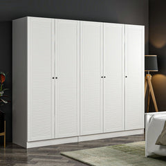 Armoire 5 portes Kuta L225xH210cm Bois Blanc