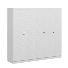 Armoire 5 portes Kuta L225xH190cm Bois Blanc