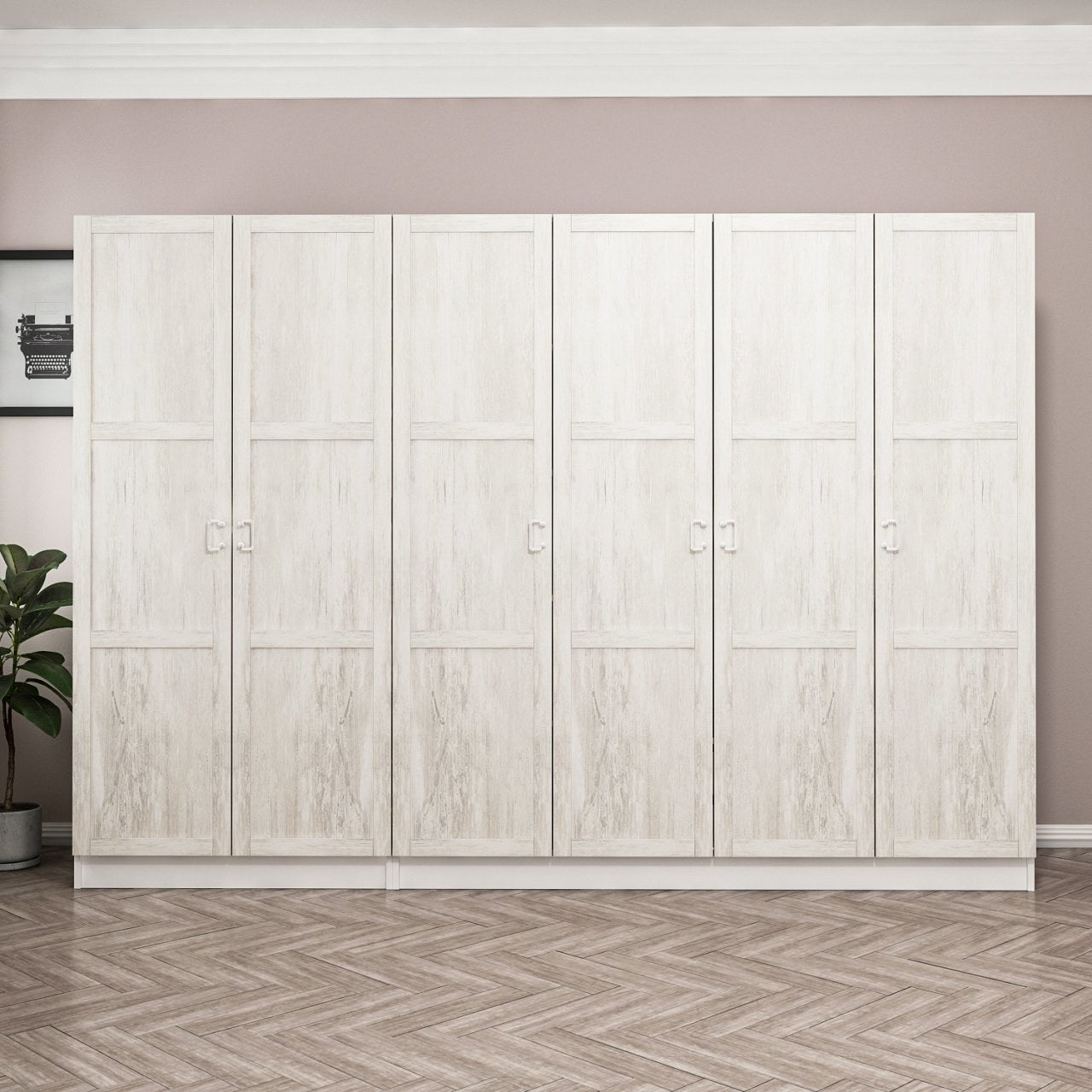 Armoire 6 portes modèle 2 Parai L270xH190cm Blanc