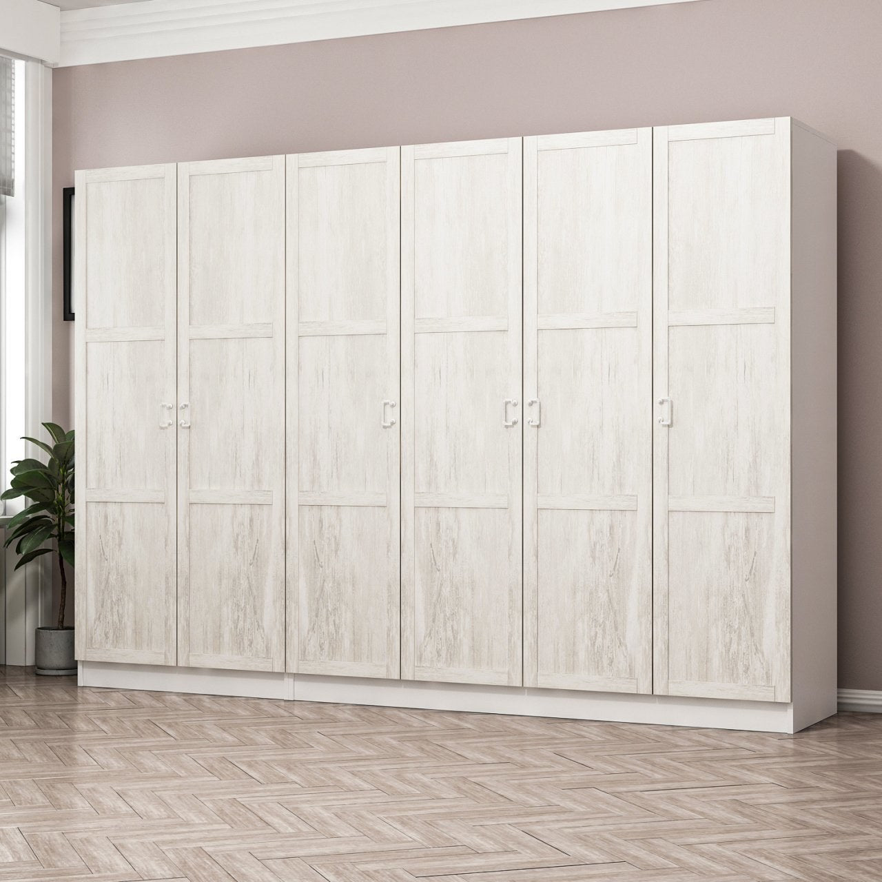 Armoire 6 portes modèle 2 Parai L270xH190cm Blanc