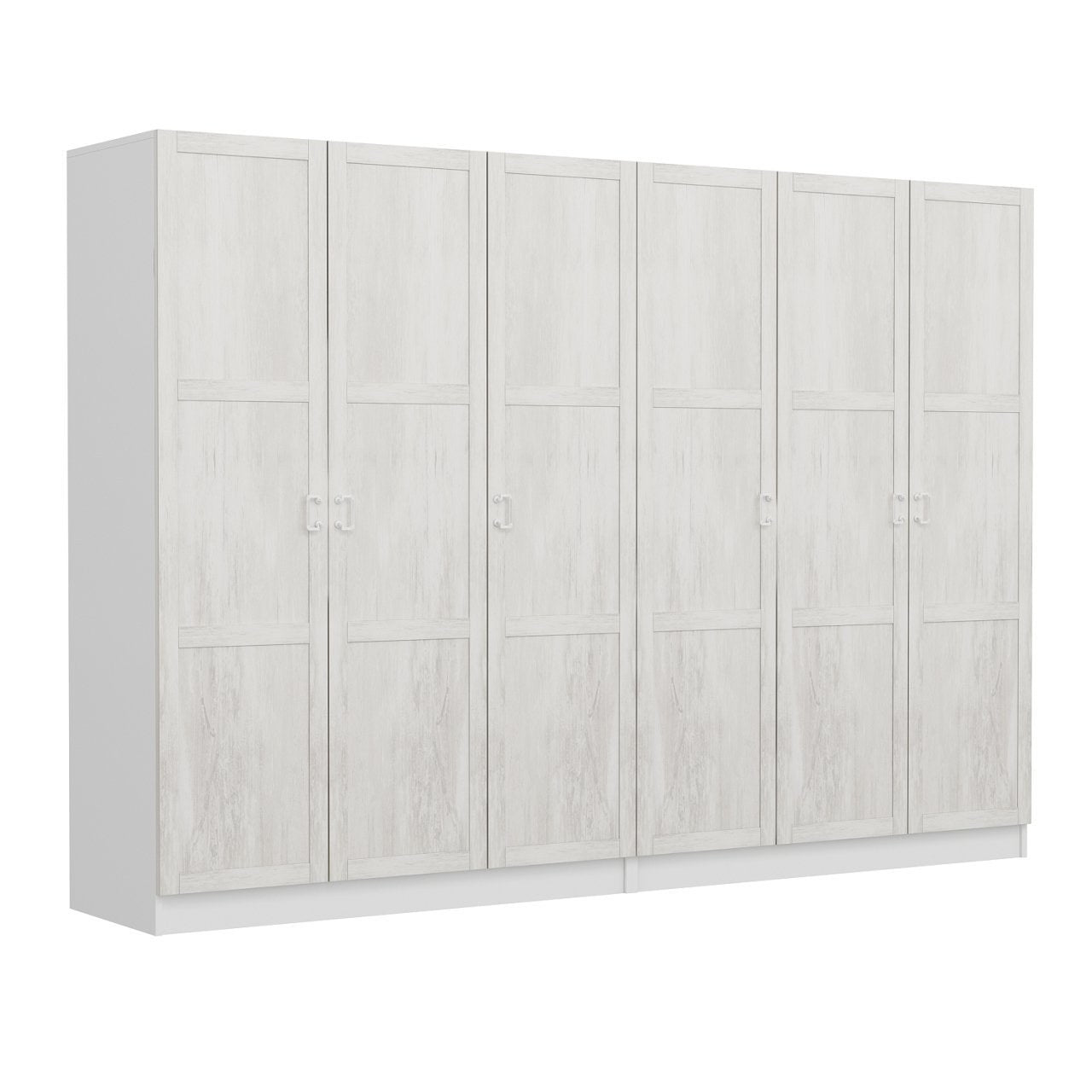 Armoire 6 portes Parai L270xH190cm Blanc