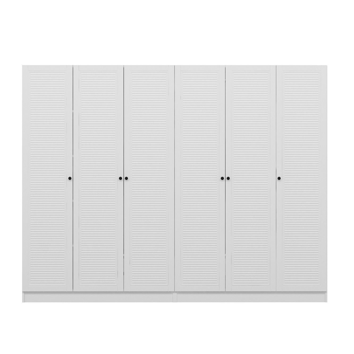 Armoire 6 portes modèle 2 Kuta L270xH210cm Bois Blanc