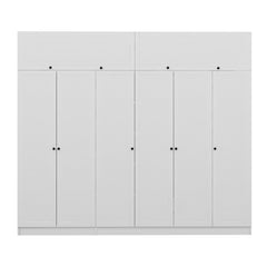 Armoire 6 portes et 2 portes basculantes modèle 2 Kuta L270xH210cm Bois Blanc