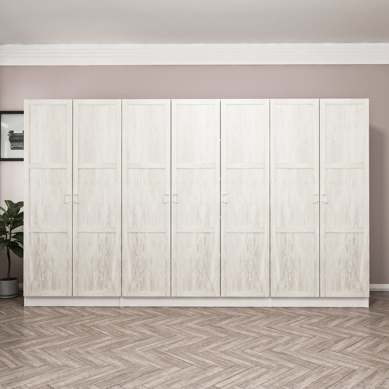 Armoire 7 portes modèle 2 Parai L315xH190cm Blanc