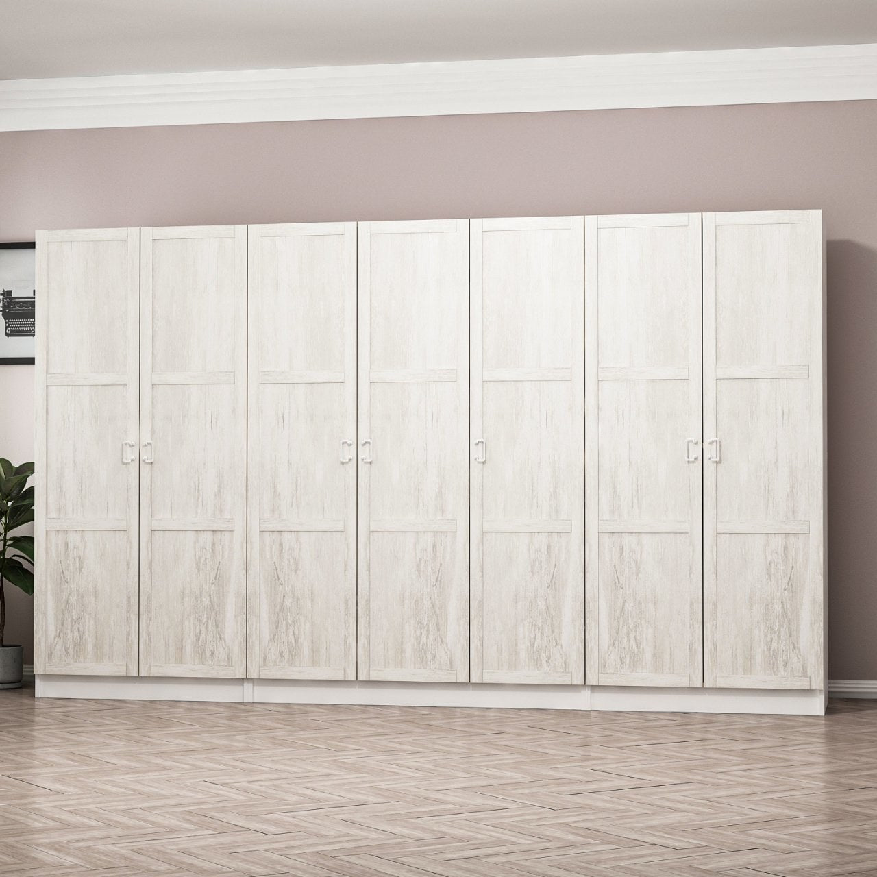 Armoire 7 portes modèle 2 Parai L315xH190cm Blanc