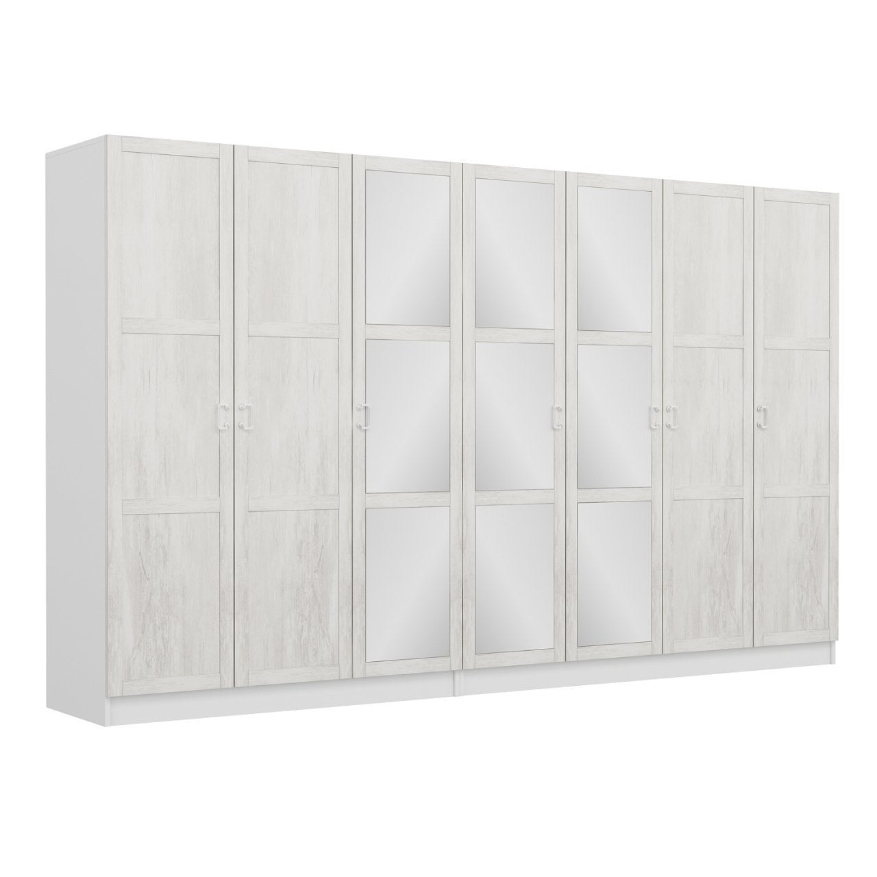 Armoire 7 portes et 9 miroirs modèle 1 Parai L315xH190cm Blanc