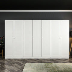 Armoire 6 portes Kuta L315xH210cm Bois Blanc