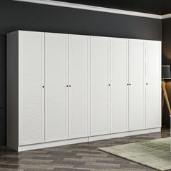 Armoire 7 portes Kuta L315xH210cm Bois Blanc