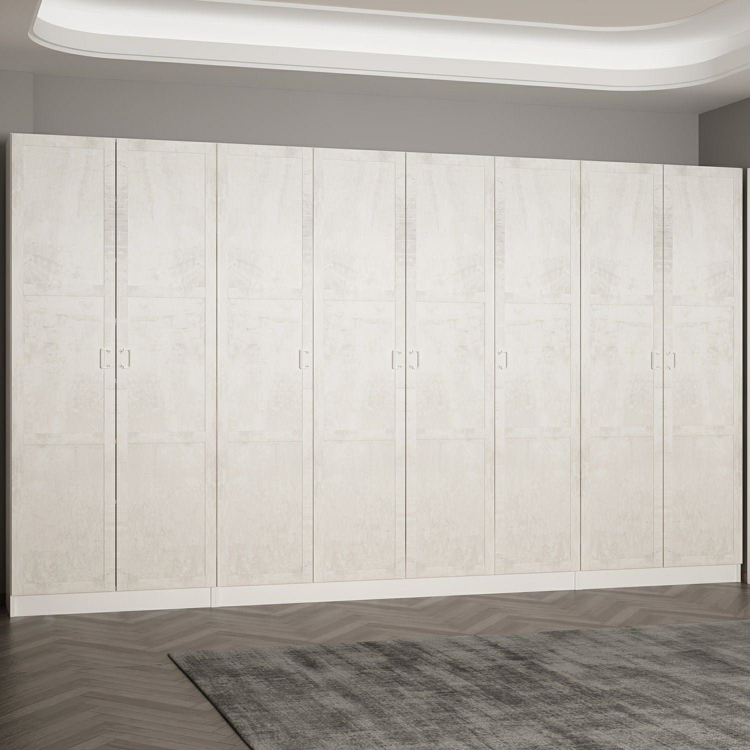 Armoire 8 portes modèle 2 Vitas L360cm Bois Blanc