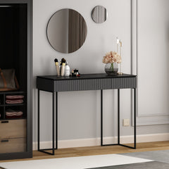 Console moderne 2 tiroirs avec 2 miroirs Tokel L105cm Anthracite