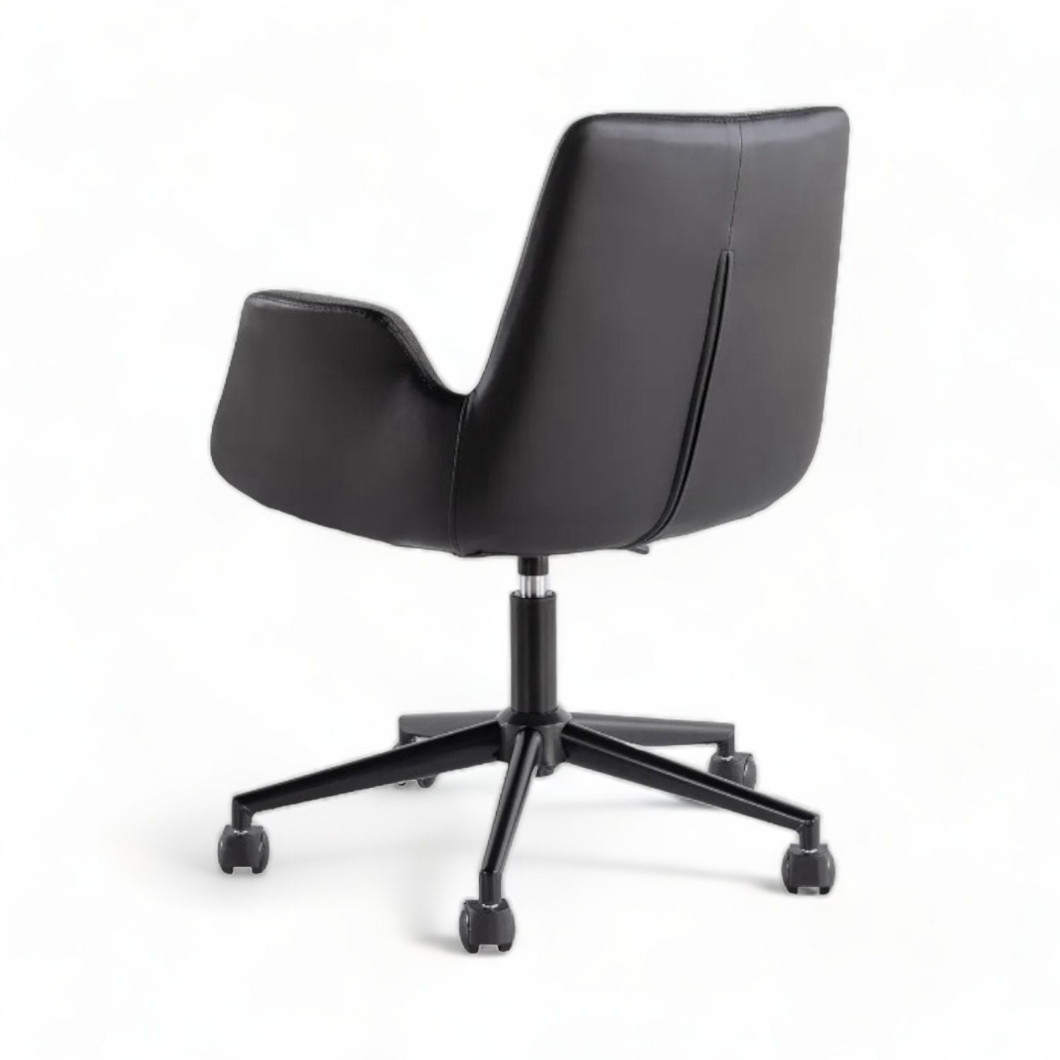 Fauteuil de bureau pivotant ajustable en hauteur Perrot Tissu Gris, Effet simili Anthracite et Métal Noir