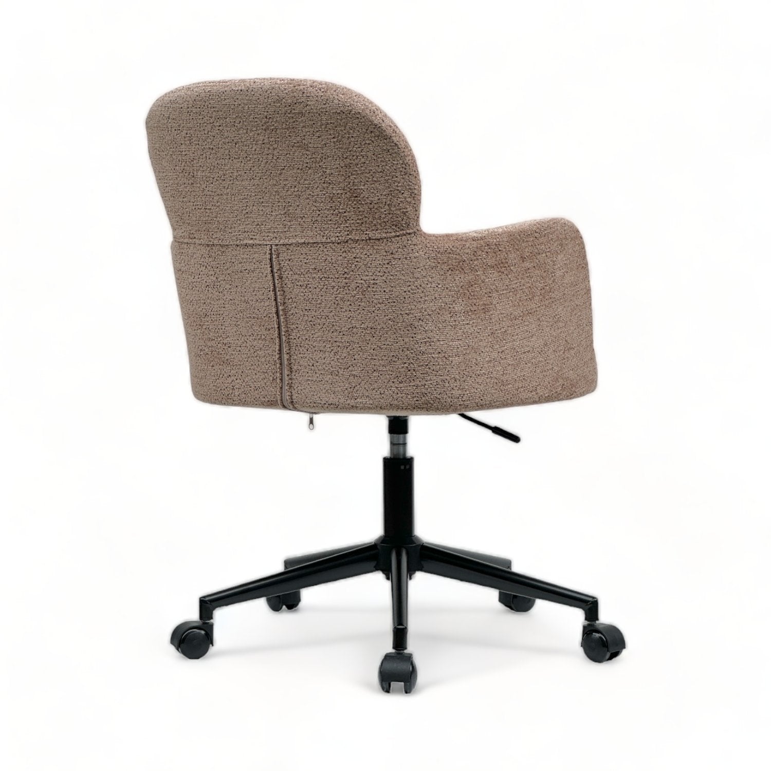 Fauteuil de bureau pivotant ajustable en hauteur Geslin Tissu bouclette Marron clair et Métal Noir