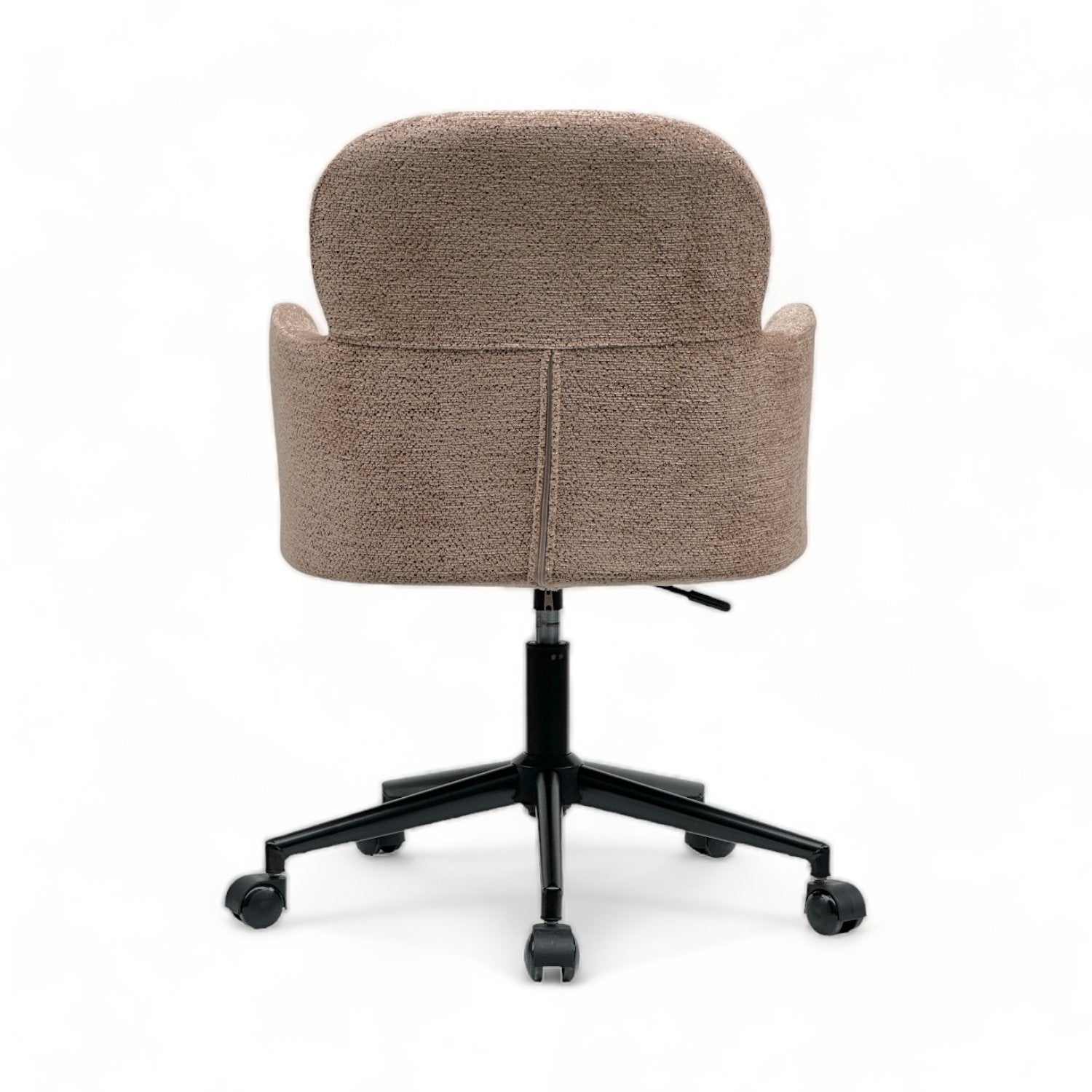 Fauteuil de bureau pivotant ajustable en hauteur Geslin Tissu bouclette Marron clair et Métal Noir