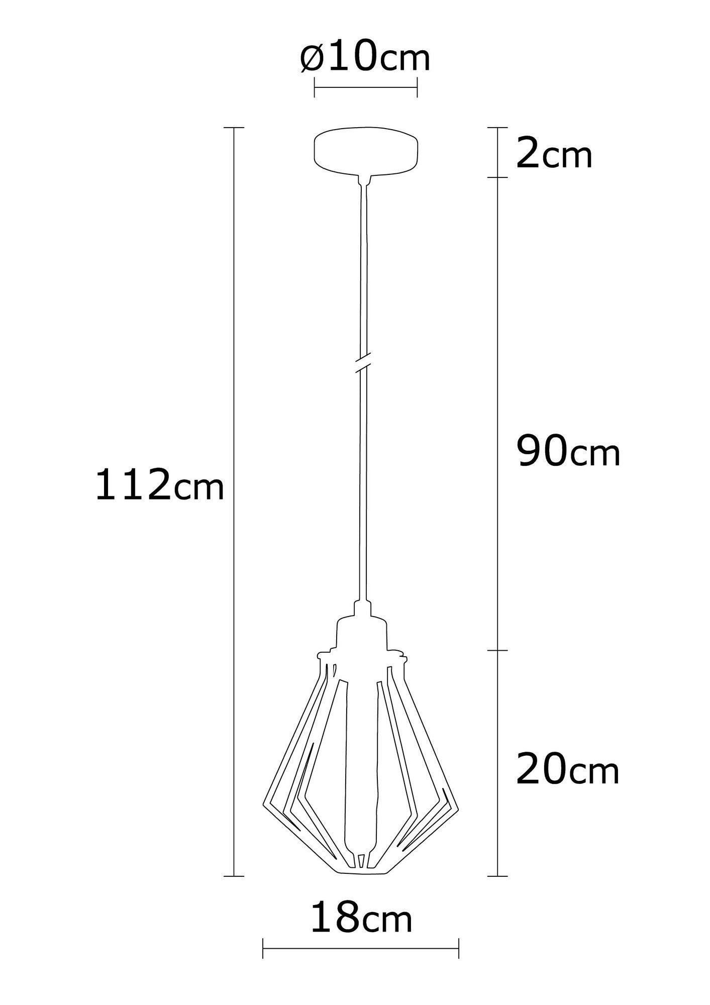 Suspension filaire 1 lampe Gatin D18cm Métal Noir