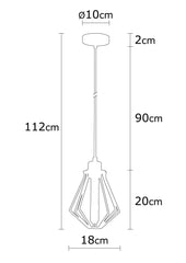 Suspension filaire 1 lampe Gatin D18cm Métal Noir