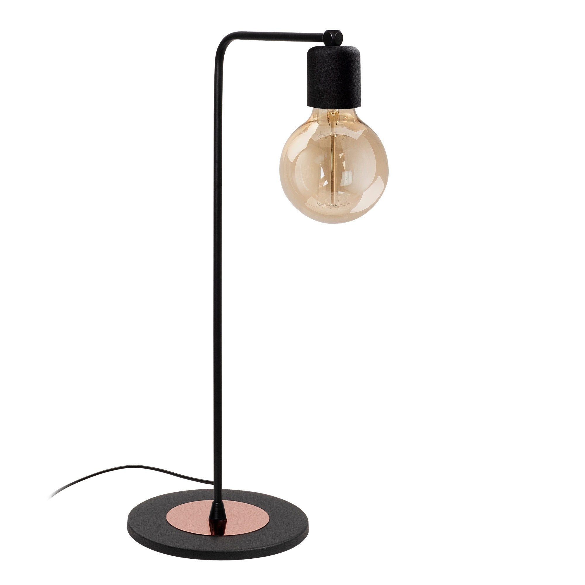 Lampe de table Ariadna 52cm Métal Noir et Or rose