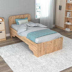 Lit simple pour enfant Dany 90x190cm Bois clair Beige