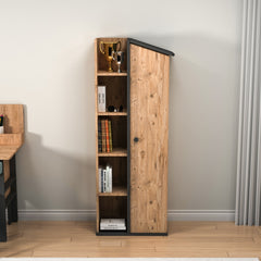 Bibliothèque Donall L60cm Bois naturel et Anthracite